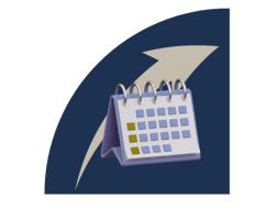 schedule with an arrow