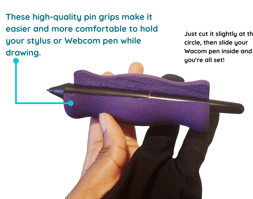 Long foam pencil grip for drawing, writing, and digital stylus support – ergonomic design  comforl