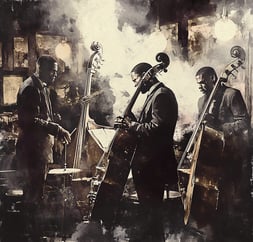 musicos de jazz en el tienda artecaminodevida de Eva Mas