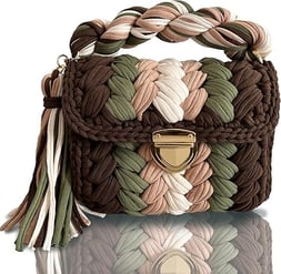 Evening Clutch Bag for Women, Handmade Crochet Wedding Party Purse, Small Flap Formal Crossbody Handbag