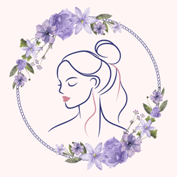 a woman in a circle with flowers - representing life transitions and flourishing