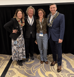 ASDC President Jane Kleeb, Steve, Int'l Chair Martha McDevitt-Pugh, DNC Chair Ken Martin