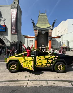 Cybertruck Tour Car Los Angeles Hollywood Sign