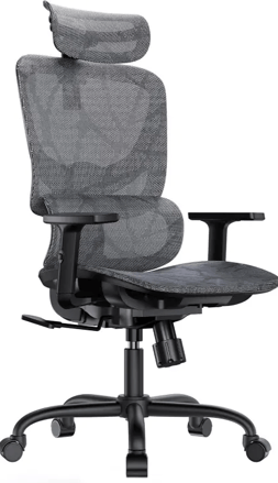 HUANUO Silla ergonómica de Malla con Soporte Lumbar Ajustable, reposabrazos, Mecanismo de balanceo