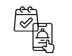 The Reservation and Online oredering icon linking tot the website of the same nam