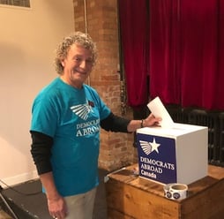 Steve voting in the 2024 GPP in Toronto