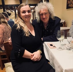 Lavinia 9client )with Brian May from Queen at her restaurant