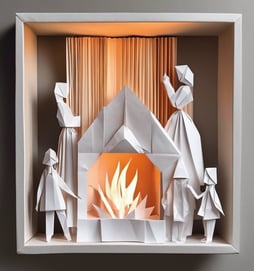 Chimenea con familia