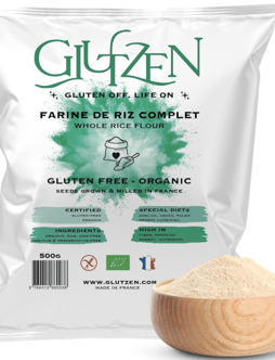 Sachet de farine de riz complet sans gluten