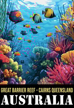 a poster - style poster of a fish in the ocean