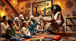 illustration représentant une activité autour des histoires et des contes,