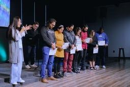 people receiving membership diploma