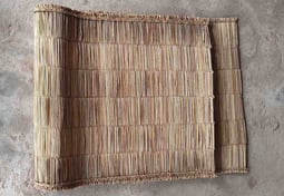 "Handcrafted natural yoga mat with rivergrass weave–top view-Fit for export"