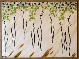 Forest, 60cm x 80cm, Painting on cotton canvas, mix acrylic paint and plant based dyes