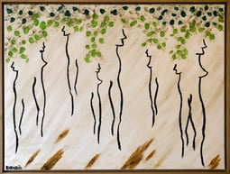 Forest, 60cm x 80cm, Painting on cotton canvas, mix acrylic paint and plant based dyes