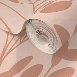 Eucalyptus pattern / pink Wallpaper bymonika_rimiene