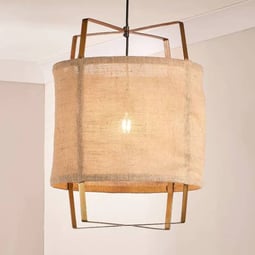 Vedalai Jute And Metal Frame Pendant - Large