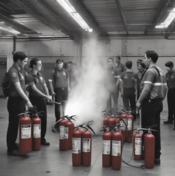 groupe en formation équipier de premiere intervention