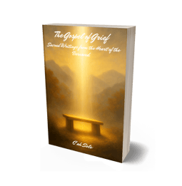 The Gospel of Grief ebook cover by C'ah Sole heavenly light shining on a stone bench