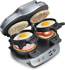 Hamilton Beach Dual Breakfast Sandwich Maker with Timer, Silver (25490A) Review