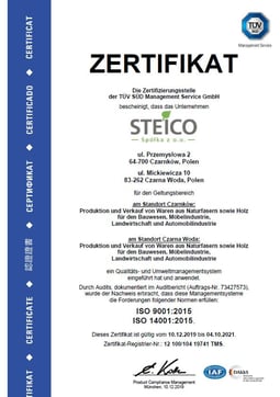 Steico zell sertifikatai