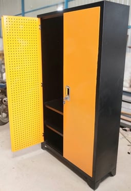 Cabinet Has Perforated Sheet For Tools