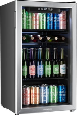 Mini Fridge with Glass Door for Soda Beer or Wine - Small Drink Dispenser Machine 