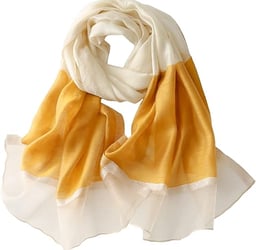 yellow mustard white Color Mulberry Silk Scarf for Women Soft Blanket Shawl Beach Gauze Scarves Wrap