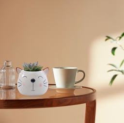 Cat shape ceramic pot