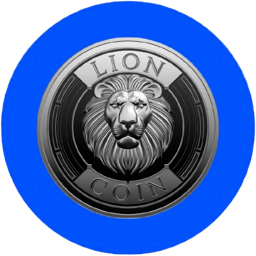 a lion head on a blue background with a lion head