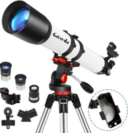Gaterda Telescopio Astronómico Adultos, 90mm Apertura 700mm Refractor Profesional 