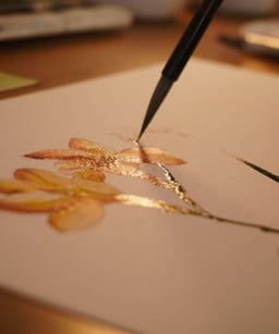 Pintura de uma flor anêmona