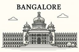 a line art representing the city of Bangalore