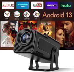 Alwtniet Mini Proyector Portátil 4K Proyector Netflix Licencia Oficial, Mini Proyector Portatil 
