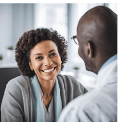 Femme accompagnée lors de son traitement médical