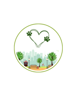 Julia's Pet Pals round element with a heart and park that is inspired by Massachusetts