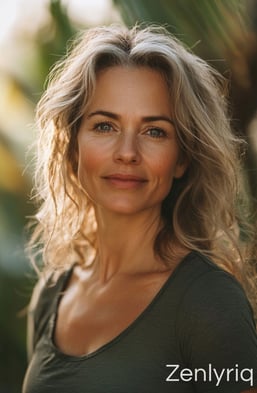 blonde woman smiling gently in the sun, symbolizing gentle gut support and natural wellness