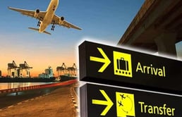 a plane taking off from the airport