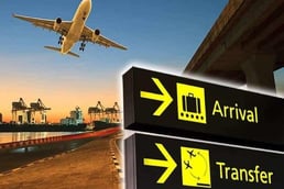 a plane taking off from the airport