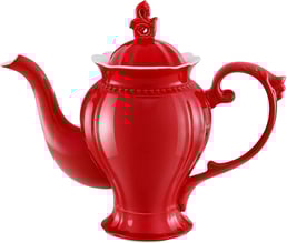 Fine Porcelain Holiday Red English Teapot