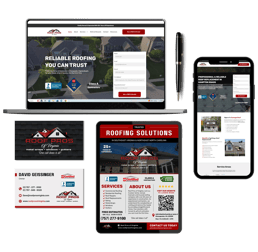 roofing company web design and branding layout