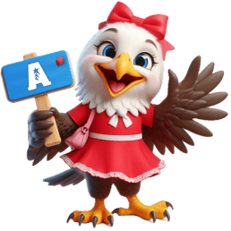 Aguila mostrando letra A