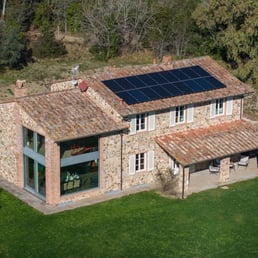 Birds eye view of villa