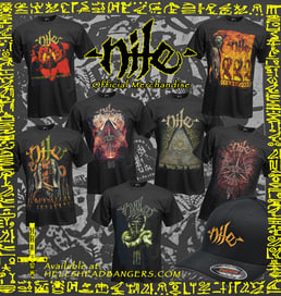 Nile band Shirts, Joggers, Hoodies, CD's, Vinyl, Cassettes, and more.
