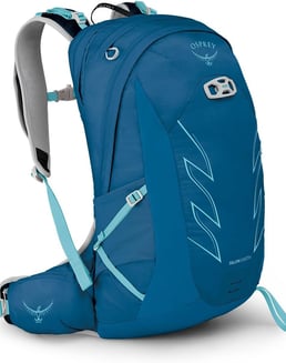 a blue backpack 