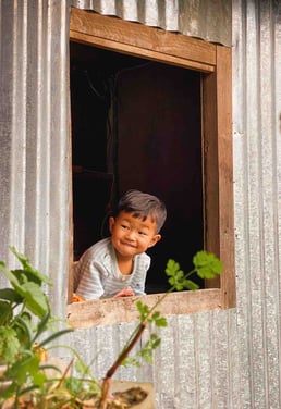 Portrait of a young Nepali child.
