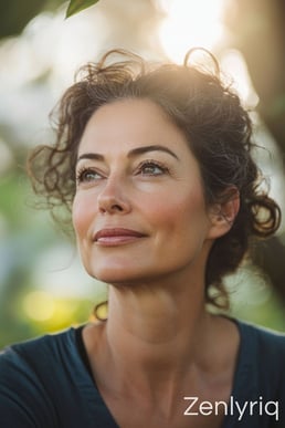 serene woman in golden light, reflecting balance, vitality, and gentle gut support