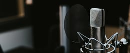 a microphone and a microphone in a recording studio