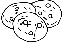 a cookie cookie with a face drawn on it