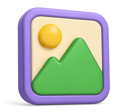 a square shaped object with a mountain view